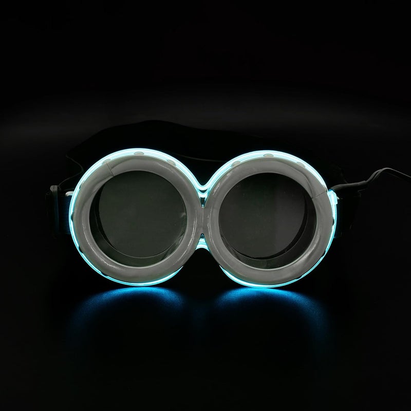 BADALU LED Steampunk Goggles, Glow in the Dark Vintage Steampunk Goggles Glasses Costume Accessories Adult Cosplay Party - Image 5